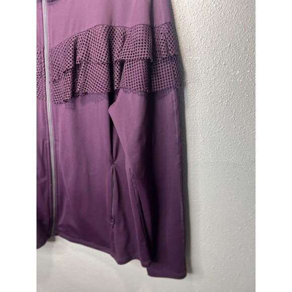 Livi Active Lane Bryant Jacket Size 18/20 2X Purple Zip Up Active Mesh Ruffle - Picture 3 of 6